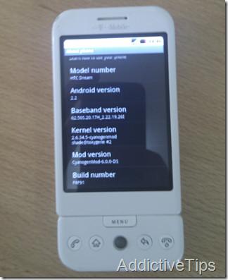 CyanogenMod 6 running on the HTC Dream G1